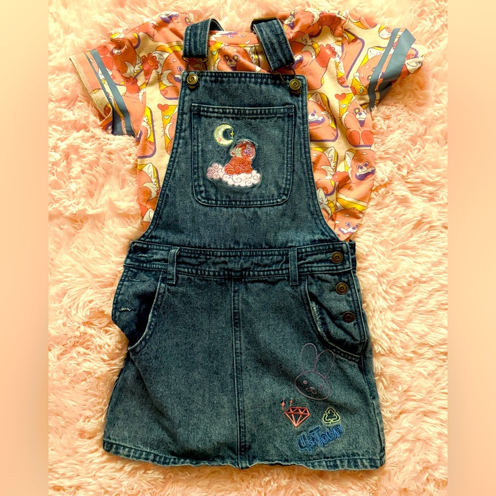 Disney Turning Red Mei Mei Denim Overall Dress with Tee 5/6